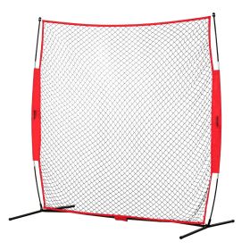 VEVOR Barricade Backstop Net, 7x7 ft Ball Sports Barrier Netting, Portable Practice Equipment with Carry Bag