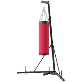Punching Bag with Stand for Adults, 72.8"-90.9" Height Adjustable Freestanding Boxing Stand with Canvas Sandbag, Red (Option: Red-1825x105x330 mm)