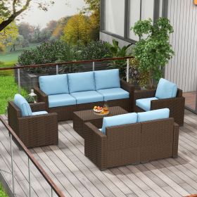 Patio Furniture Set (Option: Blue-790x620x590 mm)