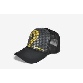 Cartoon Question Mark Hip Hop Duck Tongue Truck Truck Mesh Cap Baseball Ptah Hat (Option: Black Hat Gold Question Mark-Free Size)