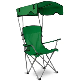 Foldable Beach Canopy Chair Sun Protection Camping Lawn Canopy Chair 330LBS Load Folding Seat (Option: Green)