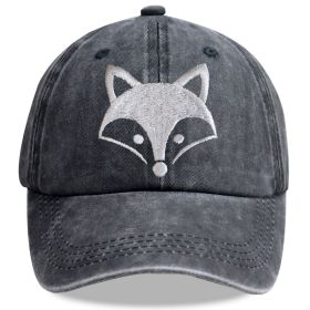 2pcs Fox Embroidered Vintage Washed Baseball Cap - Leicester City The Foxes World Cup Soccer Fan Hat, Adjustable Unisex Cotton Cap (Option: 2pcs)