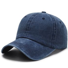 All-match Washable Solid Color Baseball Cap Casual Men (Option: Navy-adjustable)