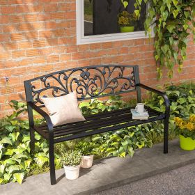 50" Outdoor Bench (Option: Black-1305x645x135 mm)