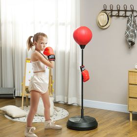 Punching Bag for Kids w/ Stand & Boxing Gloves (Option: Red-360x120x360 mm)