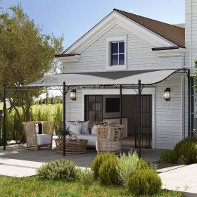 10' x 16' Wall-Mounted Outdoor Pergola Canopy (Option: Dark Gray-1660x410x235 mm)