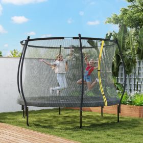 Outdoor Trampoline with Net Enclosure (Option: Black-1305x460x160 mm)