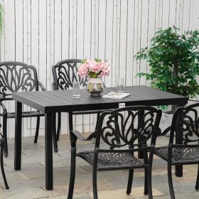 Outdoor Dining Table for 6 Person (Option: Black-693x198x995 mm)