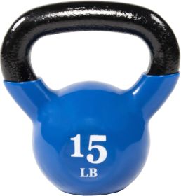 Only Supports Self Pickup  Multi-functional Colorful Vinyl Coated Kettlebells, Various Weights (Option: 15Pounds)