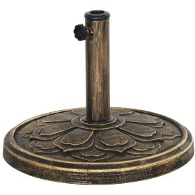 Round Patio Umbrella Base, 26 lbs Resin Outdoor Umbrella Stand Base, Patio Umbrella Stand for 1.3"/1.5"/1.9" Umbrella Poles for Outdoor, Lawn, P (Option: Bronze-510x600x110 mm)