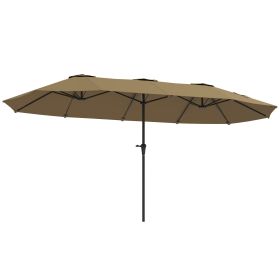 13 ft. Extra Large Patio Umbrella with Easy Crank Handle, Vents for Outdoor, Patio, UPF30+, Coffee (Option: Coffee-1320x310x140 mm)