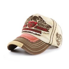 Wash and make old sun protection baseball cap (Option: Coffee-54cm)