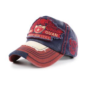 Wash and make old sun protection baseball cap (Option: Red-58cm)