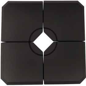 4-Piece Heavy Duty Cantilever Offset Umbrella Stand Base Weight, 264 lb. Capacity, Easy to Fill with Water or Sand (Option: Black-530x540x430 mm)