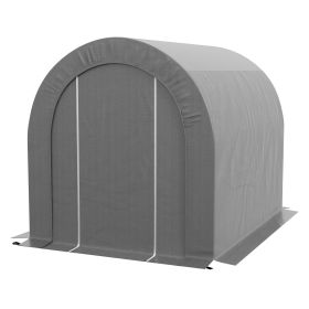 Galvanized Metal 6' x 8' Outdoor Storage Tent, Heavy Duty and Waterproof Portable Shed, for Bike, Motorcycle, Tools (Option: Dark Gray-1330x410x140 mm)