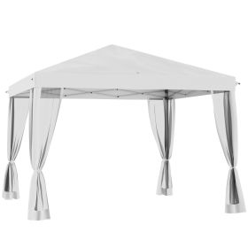 10' x 10' Outdoor Pop-Up Canopy with Sidewalls, Mesh Walls, Instant Setup for Party, Events, Patio, Lawn, Cream White (Option: Cream White-1215x205x230 mm)