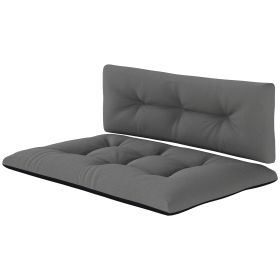 2 Seater Pallet Cushions Outdoor 3.9" Thick Replacement Cushions - Tufted Design for Garden, Patio, Black (Option: Black, Dark Gray-250x250x840 mm)