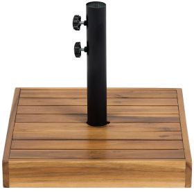 Patio Umbrella Base, 42 lbs. Concrete Heavy Duty Umbrella Base for 1.25/1.5" Poles, Teak (Option: Teak-530x480x100 mm)