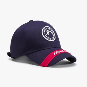 Hard Top Big Head Circumference Men's And Women's American Outdoor Letter Embroidery Baseball Cap (Option: 25 A428 Navy Blue-Adjustable)