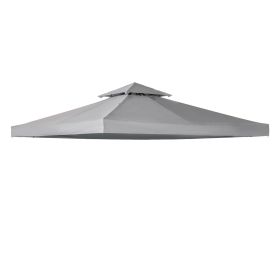 Gazebo Replacement Canopy for Model 01 -0153, 2-Tier Top Cover for 9.84' x 9.84' Gazebo, Gray (TOP ONLY) (Option: Light Gray-320x70x420 mm)