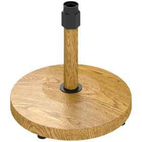 Patio Umbrella Base Holder, Outdoor Umbrella Base with Adjustable Pads, Heavy Duty Patio Umbrella Stand Base for Garden, Poolside, Nature Wood (Option: Natural Wood-680x610x120 mm)