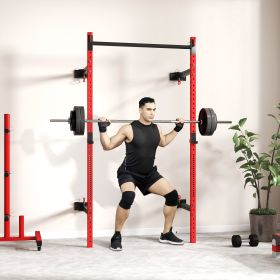 Folding Squat Rack with Pull Up Bar (Option: Red-2370x160x180 mm)