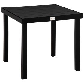 Patio Dining Table for 4, Rectangular Aluminum Outdoor Table for Garden Lawn Backyard, Black (Option: Black-840x840x80 mm)