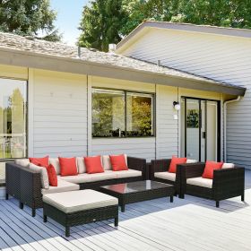 Patio Furniture Set (Option: Sand-730x490x830 mm)