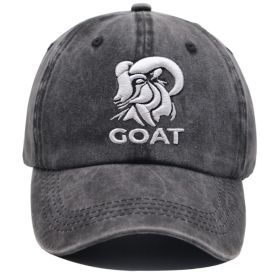 2pcs GOAT Ram Embroidered Baseball Cap - Vintage Washed Cotton Hat, Adjustable Unstructured Low Profile, Casual Outdoor Cap For Men Women (Option: 1pcs)