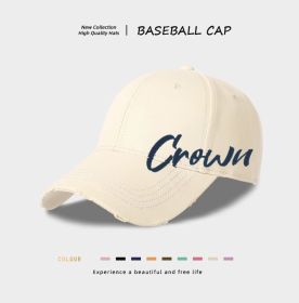 Men's European And American Casual Baseball Caps (Option: Beige-Adjustable)