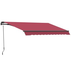 Patio Awning Canopy Retractable Deck Door Outdoor Sun Shade Shelter (Option: Wine Red-1580x280x190 mm)