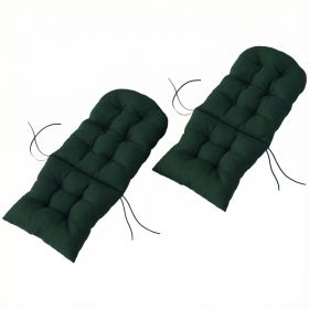 Outdoor Adirondack Chair Cushions Set of 2, Tufted High Back Patio Chair Cushions, Dark Green (Option: Dark Green-210x400x580 mm)