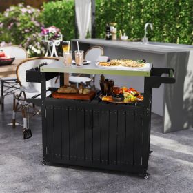 Outdoor Bar Cart with Storage (Option: Black-960x640x320 mm)