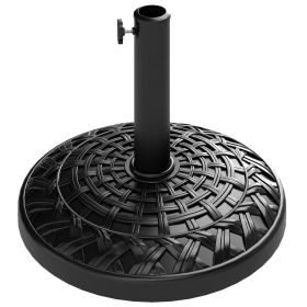 19" Patio Umbrella Base, 26 lbs Concrete Heavy Duty Umbrella Stand, Round Patio Umbrella Holder for 1.5"/1.9" Umbrella Poles for Outdoor, Lawn, (Option: Black-630x530x100 mm)