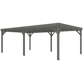 12' x 20' Outdoor Wooden Pergola, Grape Vine Gazebo with Concrete Anchors for Garden, Patio, Backyard, Deck, Gray (Option: Gray-2125x245x220 mm)