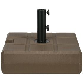 Umbrella Stand for 1.3", 1.5", or 1.9" Umbrella Poles, Fillable Umbrella Base, Brown (Option: Brown-575x165x525 mm)