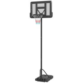 Portable Basketball Hoop, 7.5-10FT Height Adjustable Swimming Pool Basketball Goal with 43.25" Backboard, Wheels and Fillable Base, for Youth & A (Option: Black-1110x790x190 mm)