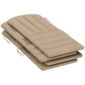 Set of 4 Outdoor Chair Cushions, High Back Adirondack Chair Cushion with Ties, High-Density Foam, Beige (Option: Beige-520x360x180 mm)