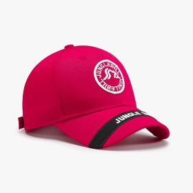 Hard Top Big Head Circumference Men's And Women's American Outdoor Letter Embroidery Baseball Cap (Option: 25A428 Red-Adjustable)