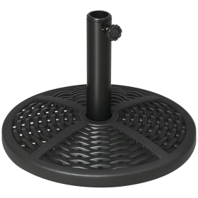 21 lbs. Market Umbrella Base Holder 18" Heavy Duty Round Parasol Stand with Rattan Design for Patio, Black (Option: Black-450x70x520 mm)