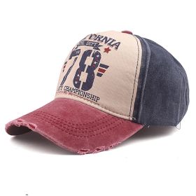 Washed Coating Sunshade Casual Duck Tongue Baseball Cap (Option: Wine red eaves)