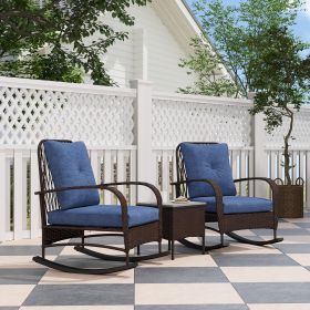 3 Piece Patio Furniture Set (Option: Brown-870x670x530 mm)