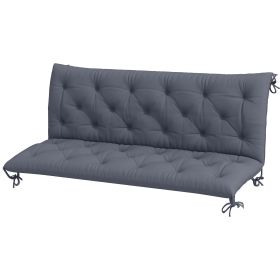 59" x 38" Tufted Bench Cushion for Outdoor Furniture, 3-Seater Replacement for Swing Chair, Patio Sofa/Couch, Dark Gray (Option: Dark Gray-355x260x550 mm)
