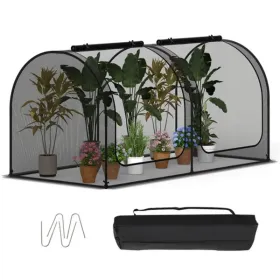 Green 98"x48"x48" Garden Crop Cage With High-Density Nylon Mesh, 2 Zippered Doors Plant Protection Tent For Veggies & Flowers (Option: defaulttitle)