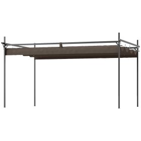 10' x 13' Metal Retractable Pergola Canopy, Outdoor Pergola for Garden, Patio, Backyard, Deck, Brown (Option: Brown-2380x330x120 mm)