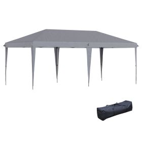 10' x 20' Pop Up Canopy Tent, Upgraded Heavy Duty Tents for Parties, Outdoor Instant Gazebo Sun Shade Shelter with Carry Bag, for Catering, Even (Option: Gray-1190x360x230 mm)