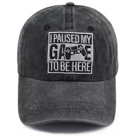 2pcs I Paused My Game To Be Here Baseball Cap,Gamer Gifts For Men Women, Adjustable Embroidered Wash Cotton Baseball Cap (Option: 2pcs)