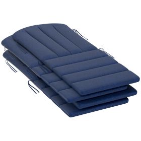 Set of 4 Outdoor Chair Cushions, High Back Adirondack Chair Cushion with Ties, High-Density Foam, Navy Blue (Option: Navy Blue-520x360x180 mm)