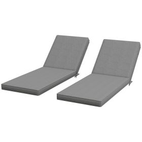 2-Piece Patio Chair Cushions with Backrests, Replacement Cushions for Outdoor Lounge Chair, Gray (Option: Gray-570x460x180 mm)