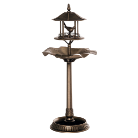 3-in-1 Garden Bird Bath Bowl Pedestal with Bird Feeder, Large Water Basin, Underneath Flower Planter, Bronze (Option: Bronze-530x180x560 mm)